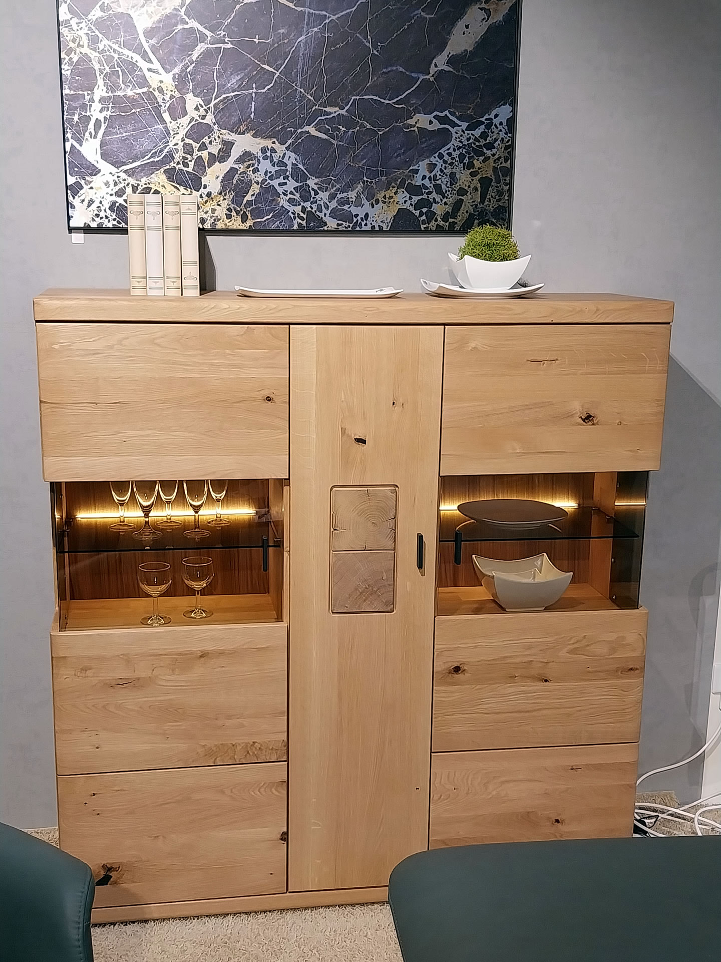 Highboard TL 3309 Palma Balkeneiche massiv geölt