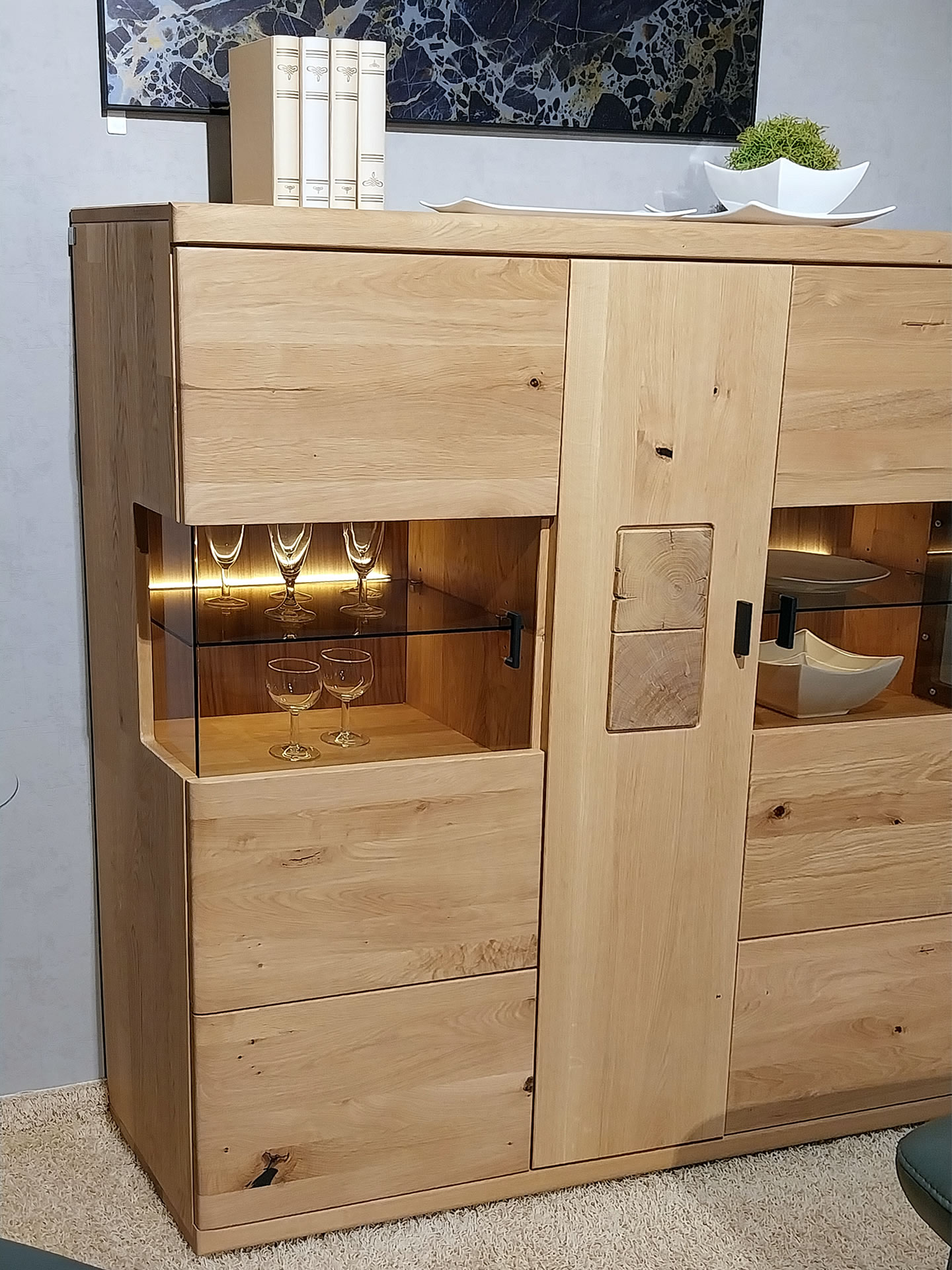 Highboard TL 3309 Palma Balkeneiche massiv geölt